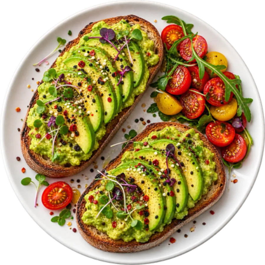 Avocado toast with tomatoes
